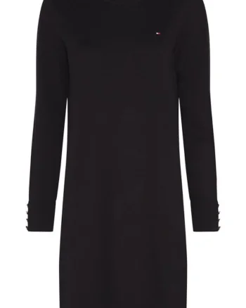 Rochie dreapta din bumbac, Negru,