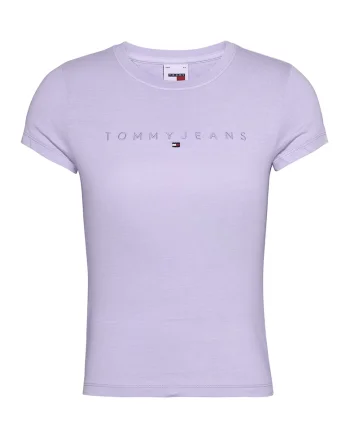 Tricou din bumbac organic cu broderie logo, Lila