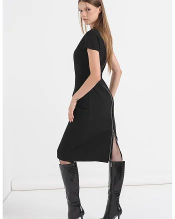 Rochie-creion cu fermoar lung, Negru