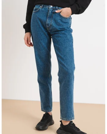 Blugi mom fit, Albastru inchis