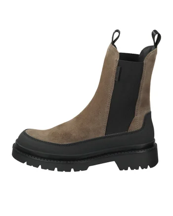 Ghete Chelsea de piele intoarsa, Maro taupe