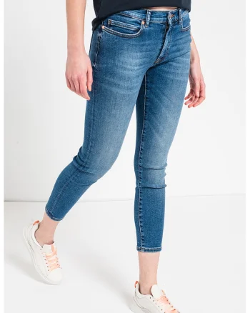 Blugi crop skinny, Albastru