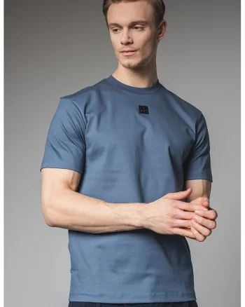 Tricou de bumbac cu decolteu la baza gatului Dalile, Gri carbune