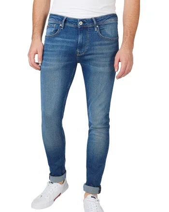 Blugi skinny cu aspect decolorat Finsbury, Bleumarin