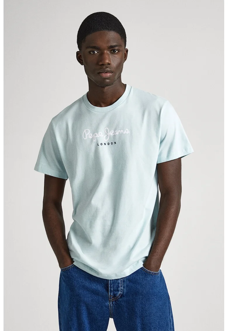 Tricou din bumbac Eggo, Albastru deschis