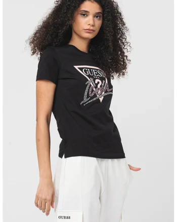 Tricou cu imprimeu logo, Negru