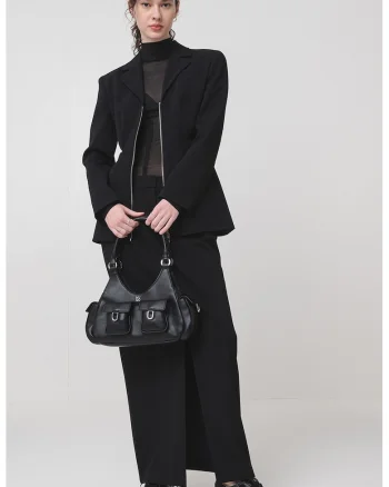 Sacou cu fermoar Azera, Negru