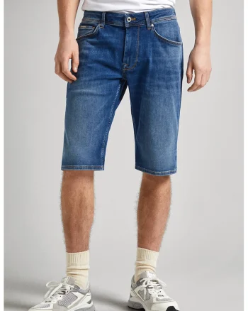 Bermude din denim cu 5 buzunare, Albastru