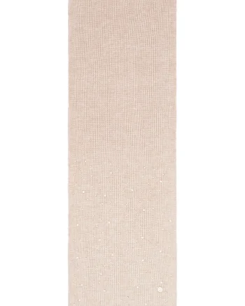 Fular din tricot cu aplicatii de strasuri, Maro nisip