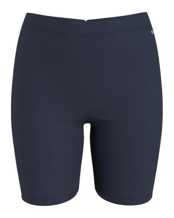 Colanti scurti cu talie inalta si segmente logo laterale, Bleumarin