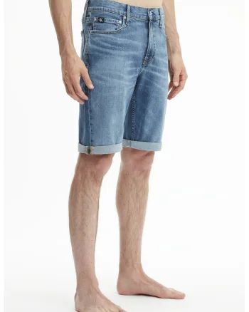 Pantaloni scurti slim fit din denim, Albastru