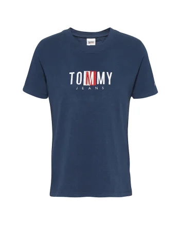 Tricou din bumbac organic cu logo brodat, Alb murdar/Bleumarin