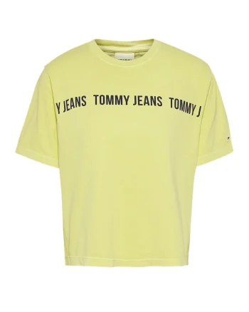 Tricou crop din bumbac organic, Negru/Galben