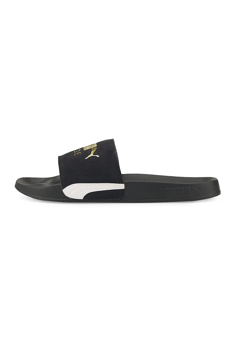 Papuci unisex de piele intoarsa Leadcat 2.0, Auriu/Negru