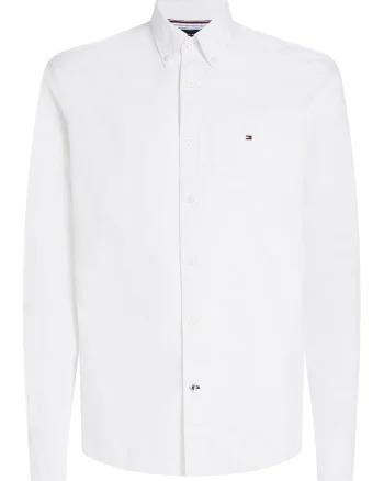 Camasa Oxford regular fit cu logo brodat, Alb