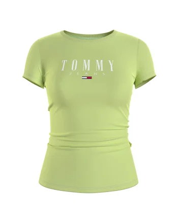 Tricou slim fit din amestec de bumbac organic, Alb/Verde