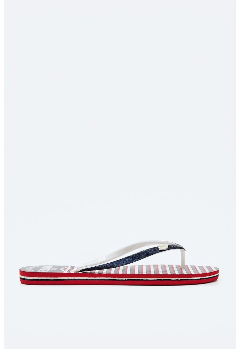 Papuci flip-flop cu aspect stralucitor