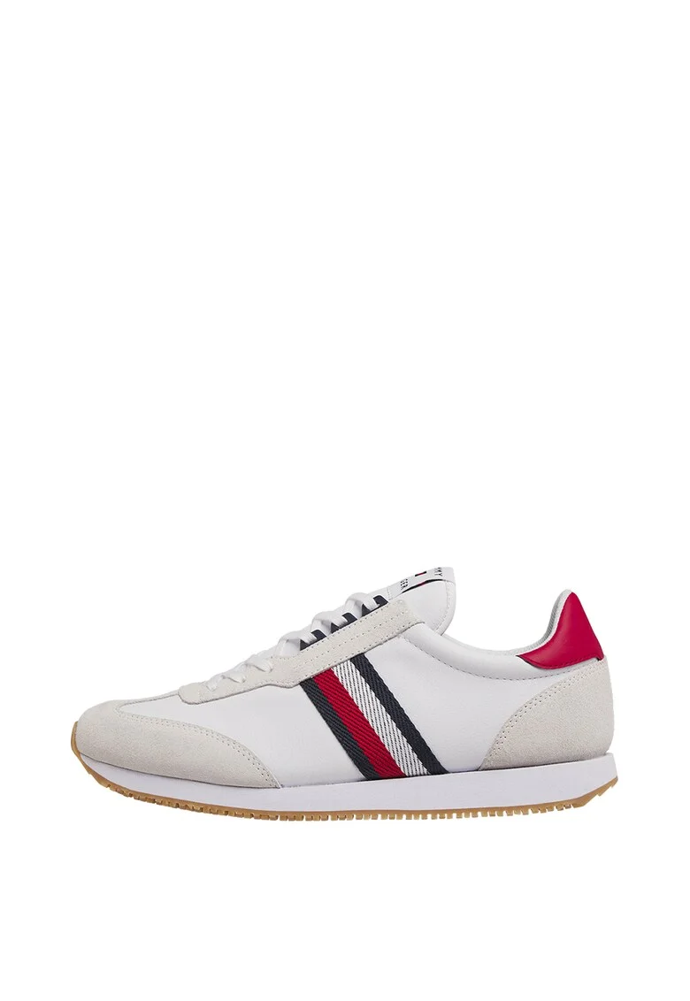Pantofi sport de piele ecologica cu garnituri de piele intoarsa