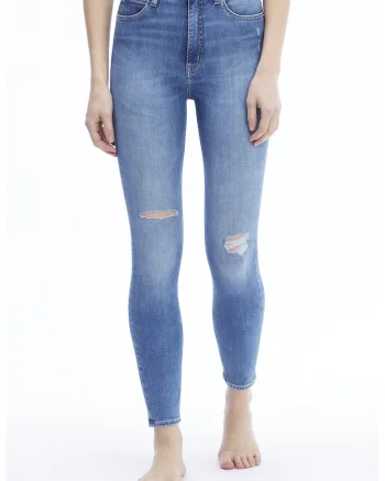 Blugi skinny cu talie inalta, Albastru deschis