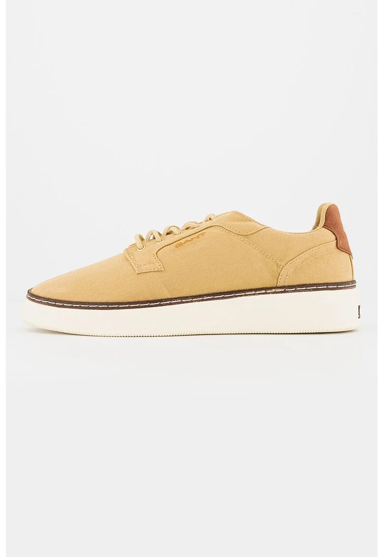 Tenisi low-top cu detaliu cu broderie logo San Prep, Maro nisip