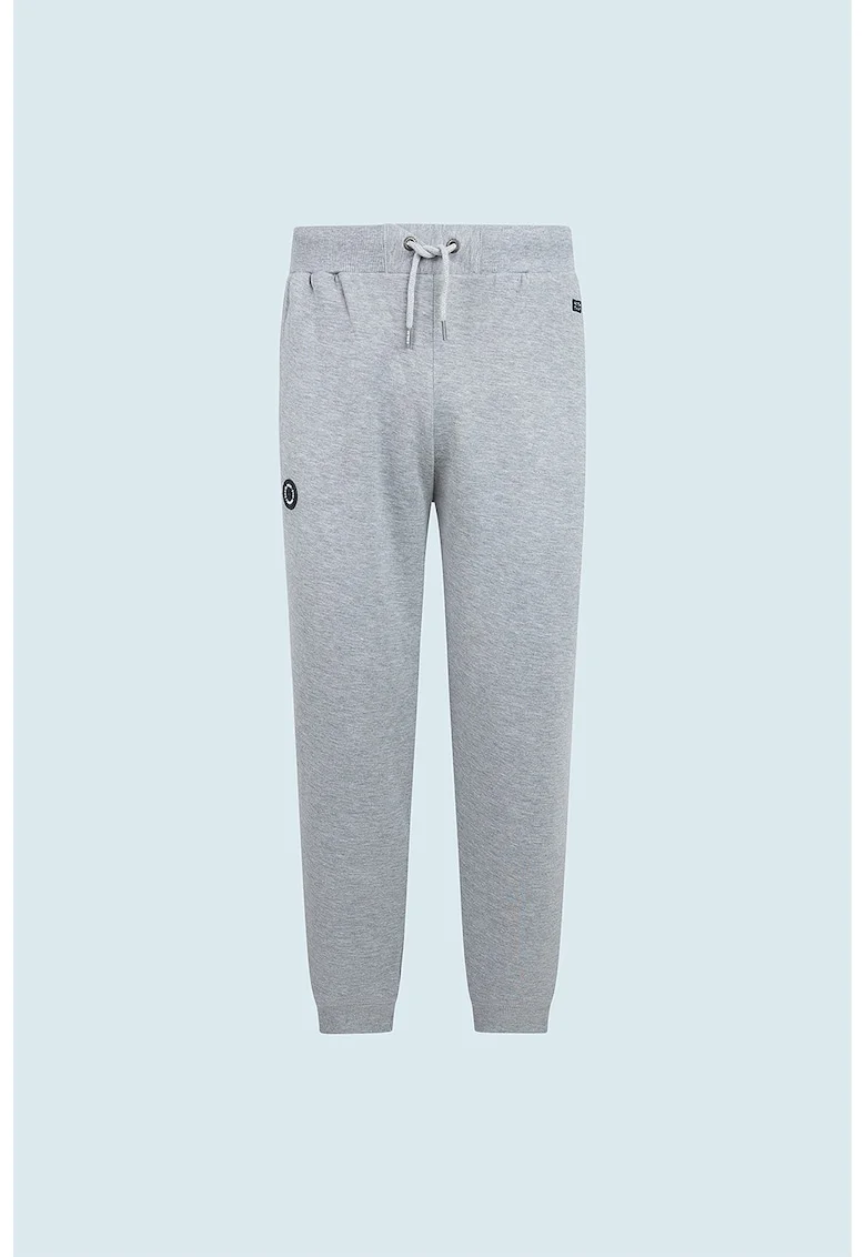 Pantaloni sport cu talie ajustabila, Gri melange