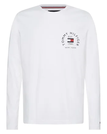 Bluza de bumbac organic cu imprimeu logo, Alb