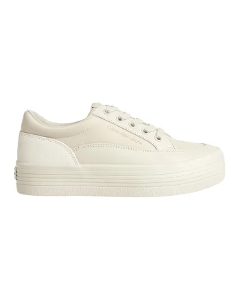 Pantofi sport cu segmente de piele, Crem