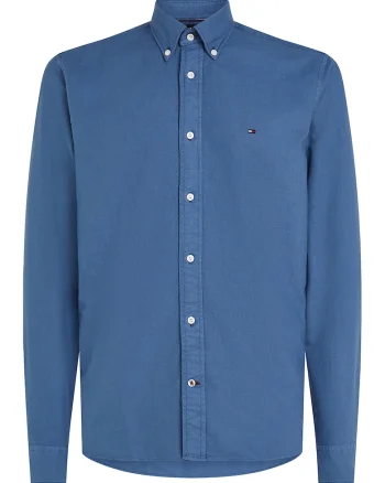 Camasa Oxford regular fit cu logo brodat, Albastru inchis