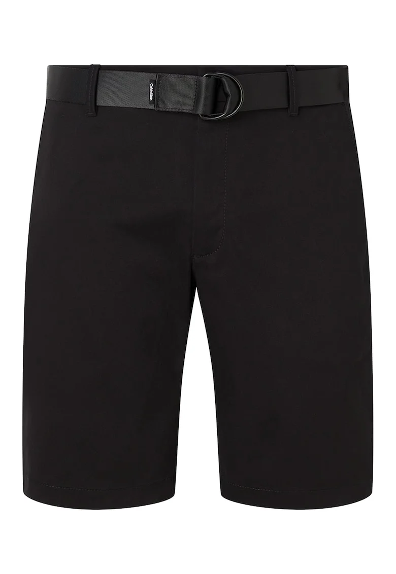 Pantaloni scurti chino slim fit din amestec de bumbac organic, Negru