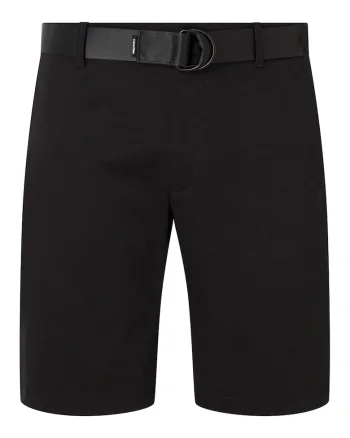 Pantaloni scurti chino slim fit din amestec de bumbac organic, Negru