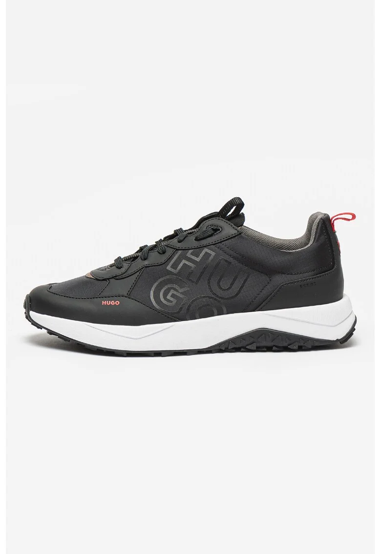 Pantofi sport cu imprimeu logo si insertii din material textil Kane, Negru