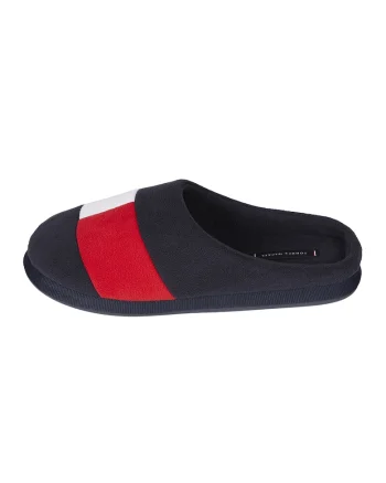 Papuci colorblock, Rosu/Alb/Bleumarin