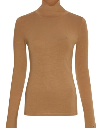 Bluza slim fit din amestec de lyocell, Caramel