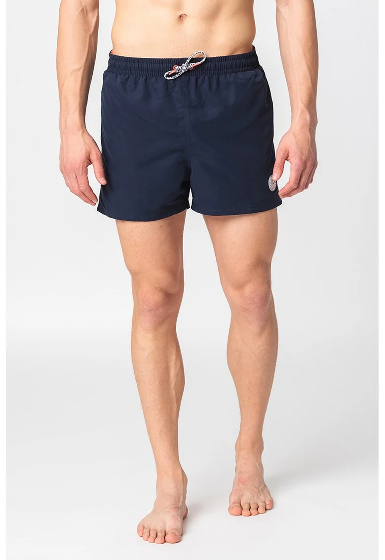 Pantaloni scurti de baie cu snur in talie Remo, Bleumarin