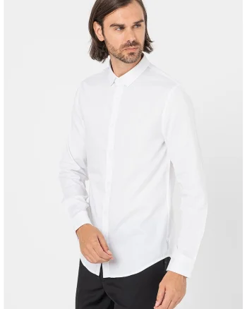 Camasa slim fit de bumbac, Alb