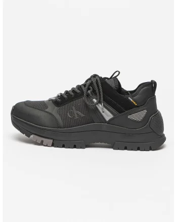 Pantofi sport cu segmente de piele, Negru