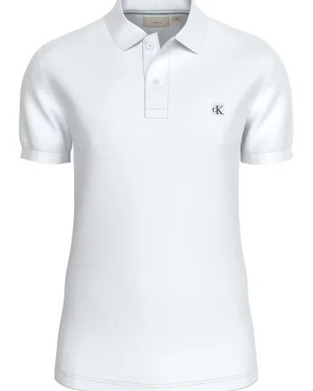 Tricou polo slim fit, Alb optic