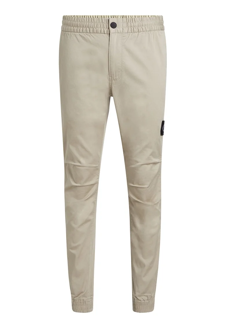 Pantaloni skinny cu talie elastica, Bej deschis
