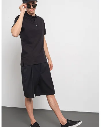 Tricou polo regular fit de bumbac, Negru