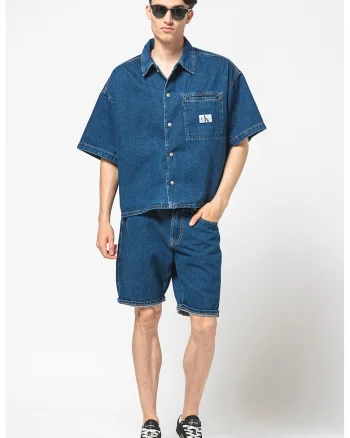 Bermude de denim cu 5 buzunare, Albastru inchis