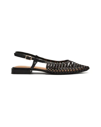 Pantofi din piele cu decupaje, Negru