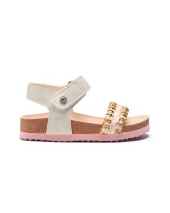 Sandale cu inchidere velcro Allagash, Auriu rose