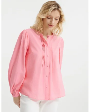 Camasa uni cu maneci lungi, Roz pastel