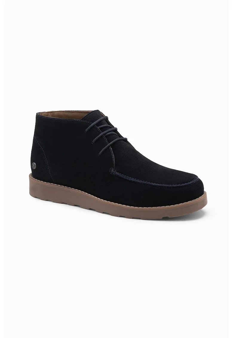 Ghete Chukka de piele intoarsa cu sireturi, Bleumarin