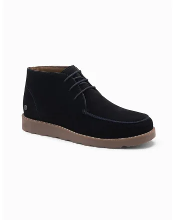 Ghete Chukka de piele intoarsa cu sireturi, Bleumarin