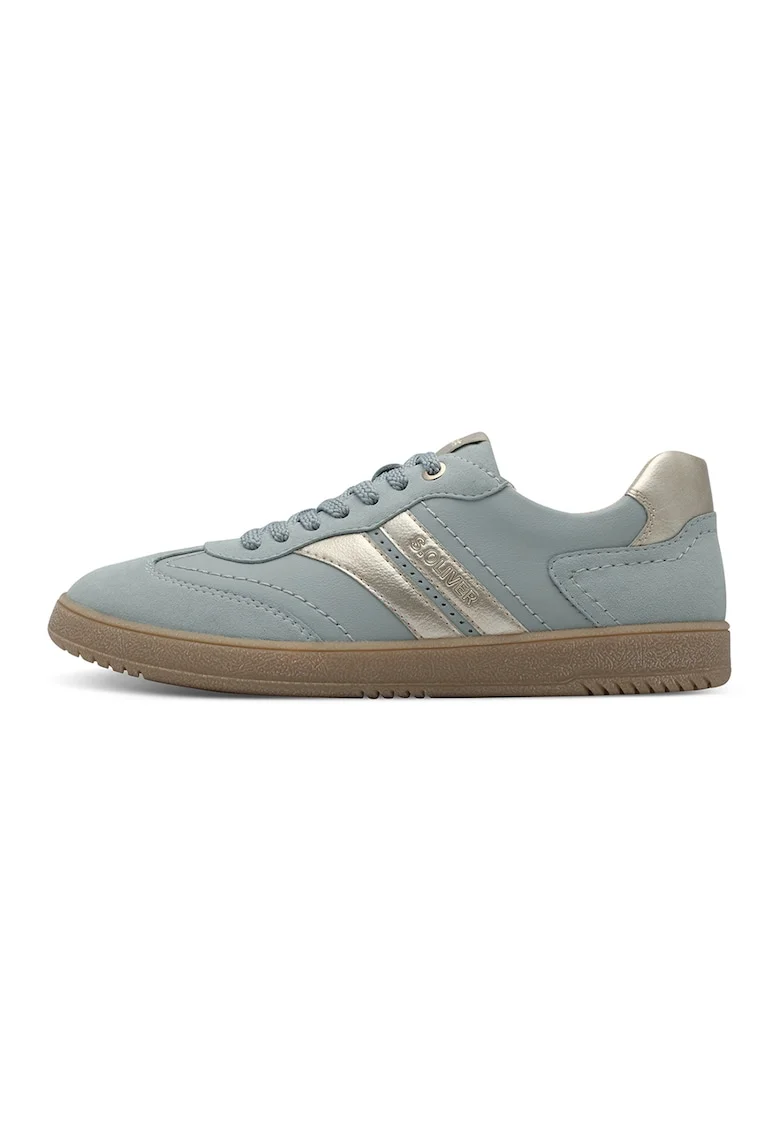 Pantofi sport cu garnituri contrastante, Auriu/Albastru prafuit