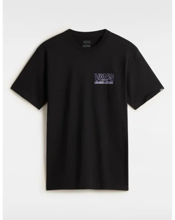 Tricou cu decolteu la baza gatului si imprimeu, Negru