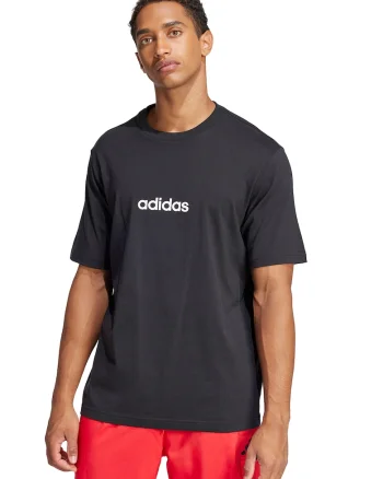 Tricou cu logo pe piept si decolteu la baza gatului, Alb/Negru stins