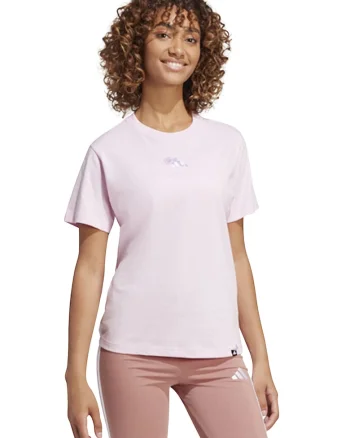 Tricou din bumbac cu decolteu rotund si detaliu logo, Roz pal
