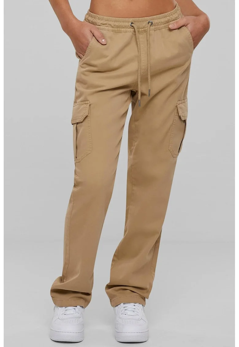 Pantaloni de trening cargo cu snur de ajustare, Maro nisip